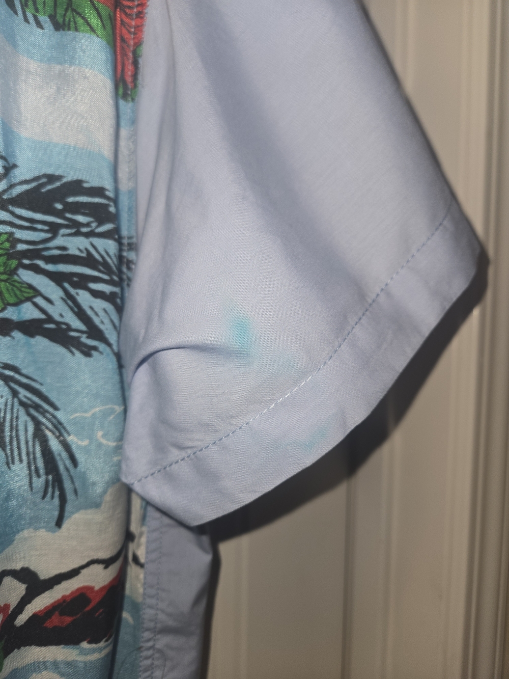 FREE PEOPLE Light Blue Hawaiian Floral Camp Shirt SIZE XL - Picture 7 of 7